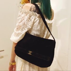 Suede Chanel bag - vintage